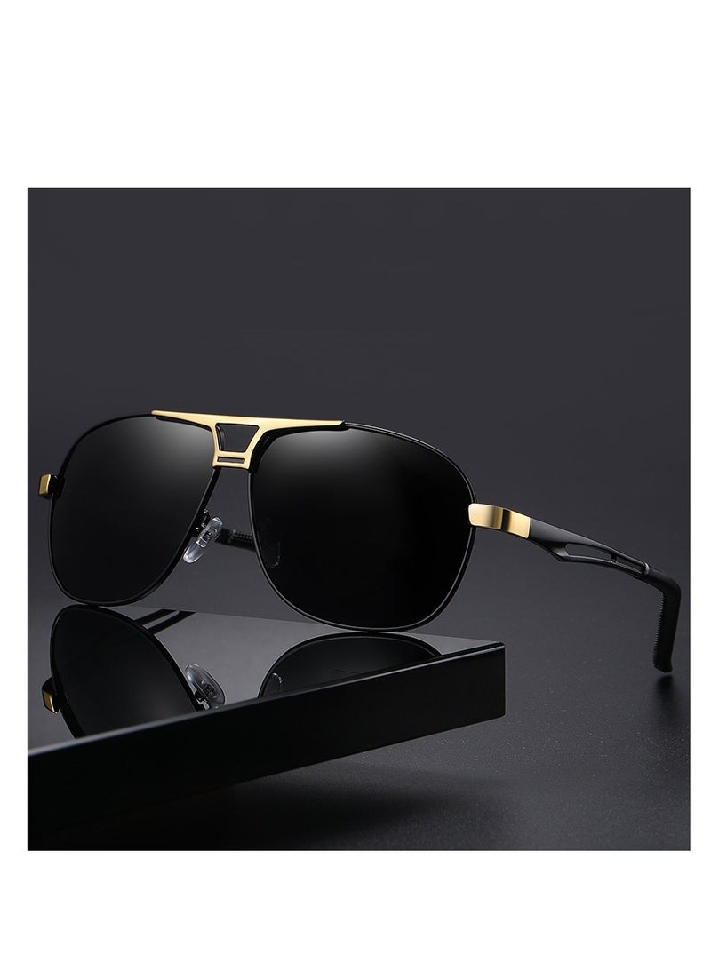 QZ New Men's Polarized Sunglasses Day and Night Color Changing Sunglasses Driving Sun Shade Glasses Black Frame Black And Gray Film - Image 3