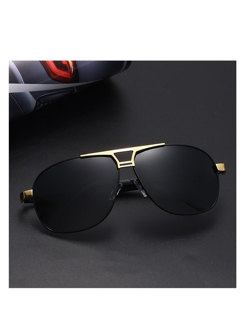 QZ New Men's Polarized Sunglasses Day and Night Color Changing Sunglasses Driving Sun Shade Glasses Black Frame Black And Gray Film - Image 4