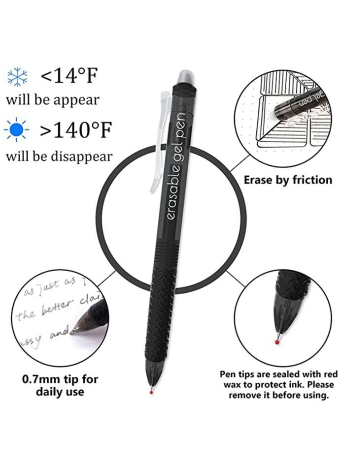 SYOSI - Erasable Pens, 8 Pcs Retractable Erasable Gel Pens Clicker, 0.5mm 4 Colors, Make Mistakes Disappear, for Writing, Note Taking and Crossword Puzzles, School Supplies, Drawing Writing Planner - Image 1