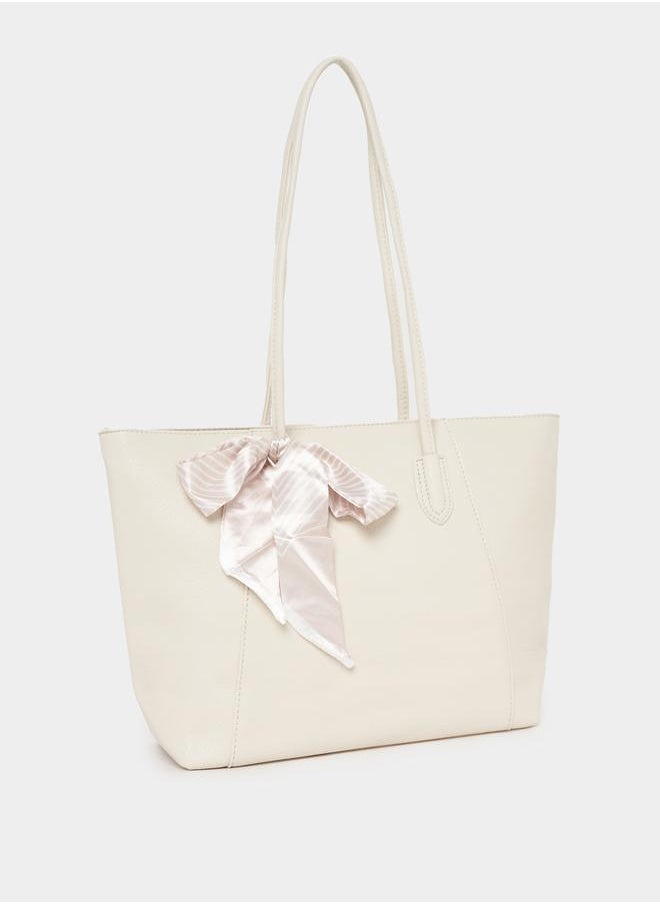Styli Solid Ribbon Detail Shoulder Bag  - Image 1