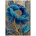 PICKFORU Blue Flower Puzzles for Adults 1000 Pieces Beautiful Vintage Elegant Floral Jigsaw Puzzles Diamond Aesthetic Art Plant Theme Puzzle Challenge for Adults Artistic - Image 2
