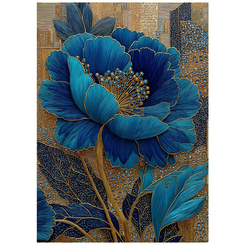 PICKFORU Blue Flower Puzzles for Adults 1000 Pieces Beautiful Vintage Elegant Floral Jigsaw Puzzles Diamond Aesthetic Art Plant Theme Puzzle Challenge for Adults Artistic - Image 3