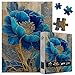 PICKFORU Blue Flower Puzzles for Adults 1000 Pieces Beautiful Vintage Elegant Floral Jigsaw Puzzles Diamond Aesthetic Art Plant Theme Puzzle Challenge for Adults Artistic - Image 4