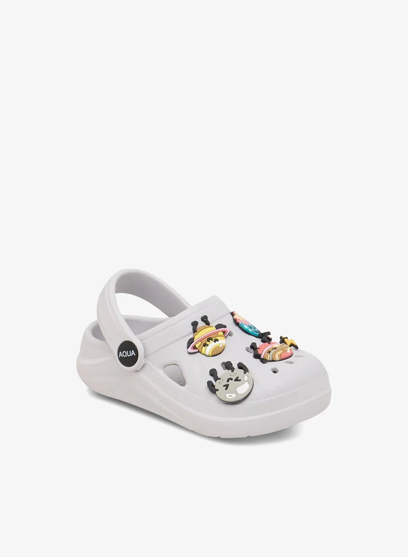 Aqua Boys Jibbitz Accent Clogs with Backstrap