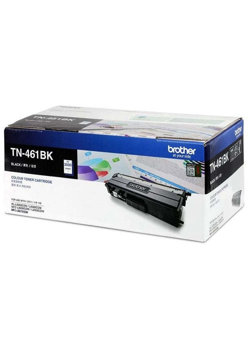 بروذر خرطوشة حبر الطابعة الأصلية TN-461BK ذات الإنتاجية القياسية، تطبع ما يصل إلى 3000 صفحة - Image 1