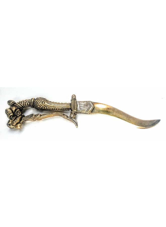 Mohan Jodero Elegant Brass Khanjar In Superfine Brass Antique Finished With Dragon Head And Handle Adventure Showpiece/Collectibles, 23.5 Centimeters, 5.4 Centimeters, 25.4 Centimeters - Image 4