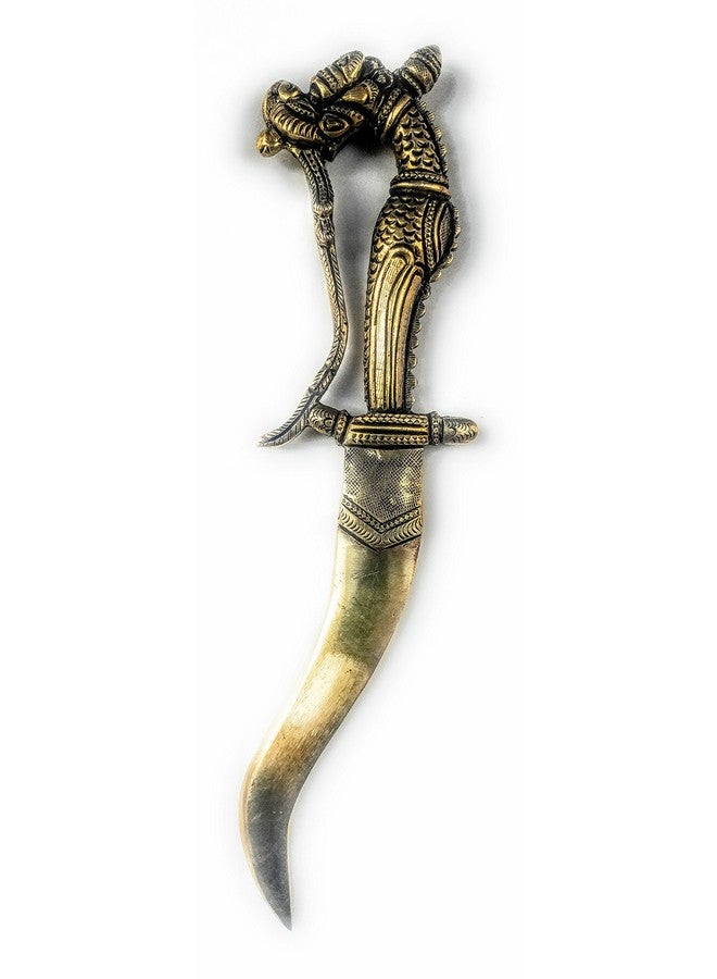 Mohan Jodero Elegant Brass Khanjar In Superfine Brass Antique Finished With Dragon Head And Handle Adventure Showpiece/Collectibles, 23.5 Centimeters, 5.4 Centimeters, 25.4 Centimeters - Image 3