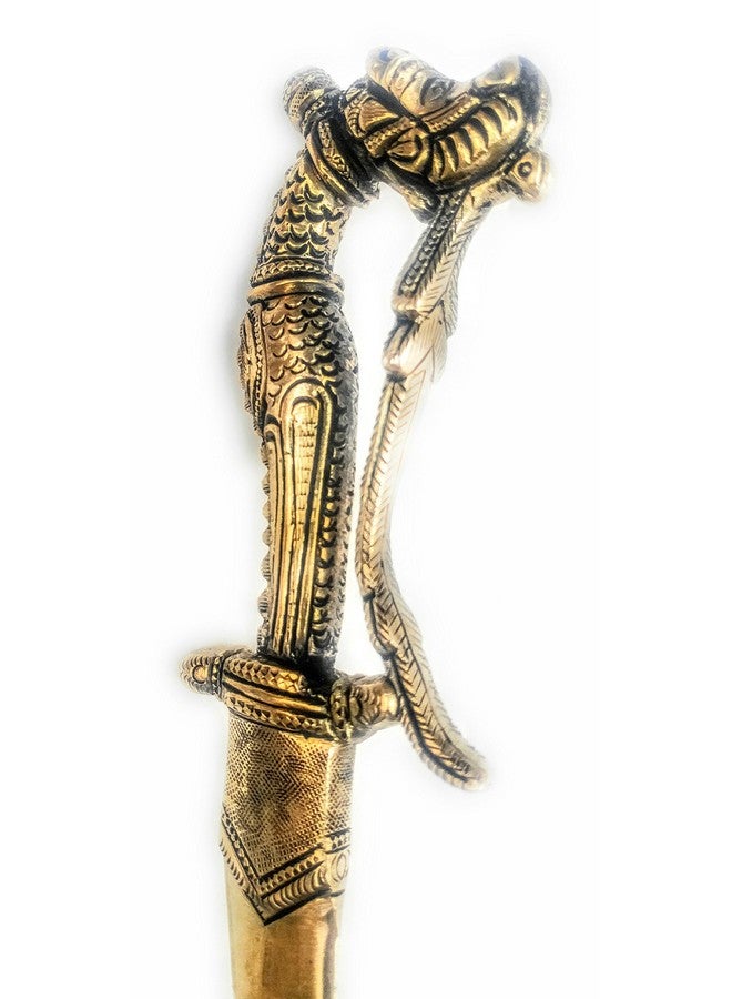 Mohan Jodero Elegant Brass Khanjar In Superfine Brass Antique Finished With Dragon Head And Handle Adventure Showpiece/Collectibles, 23.5 Centimeters, 5.4 Centimeters, 25.4 Centimeters - Image 5