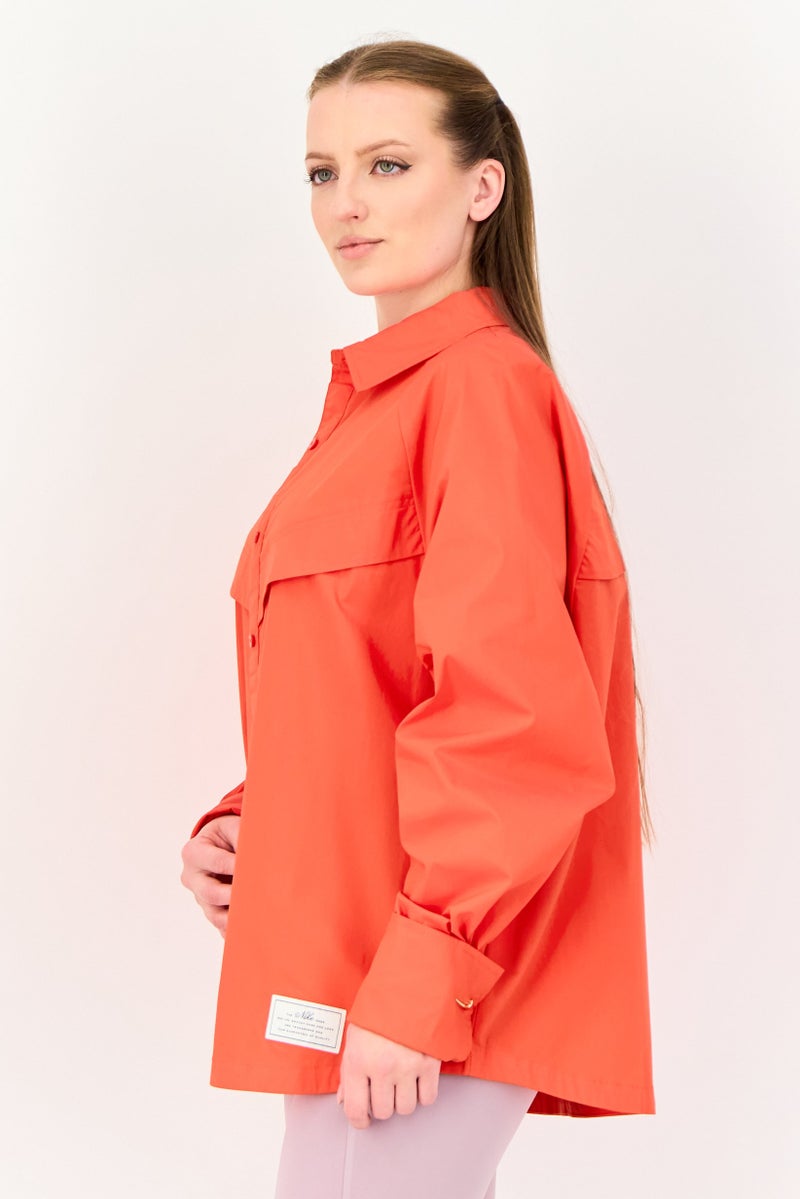 Nike Women Sportswear Fit Long Sleeve Outdoor Top, Red - Image 2