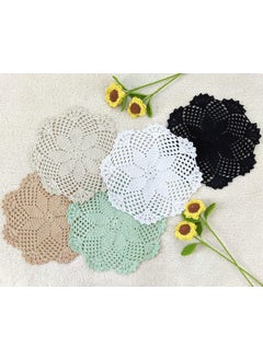 Happy Threads Happy Threads | Lacy Cotton Handmade, Crochet Doilies, Beautiful Placemats for Dining Table and Home Decor (Set of 2) (Green)  - Image 3