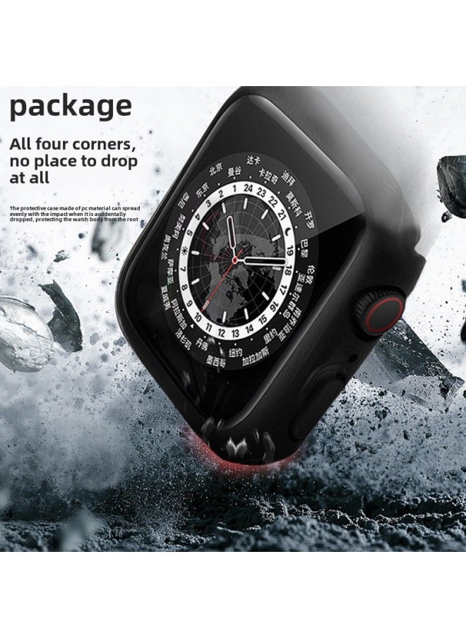 Generic - For Apple Iwatch8 Protective Case All-inclusive Watch Case Iwatchs9 Case Film Integrated Protective Case PC Matte-Color:Khaki (with Packaging)-Dimensions:41mm - Image 1