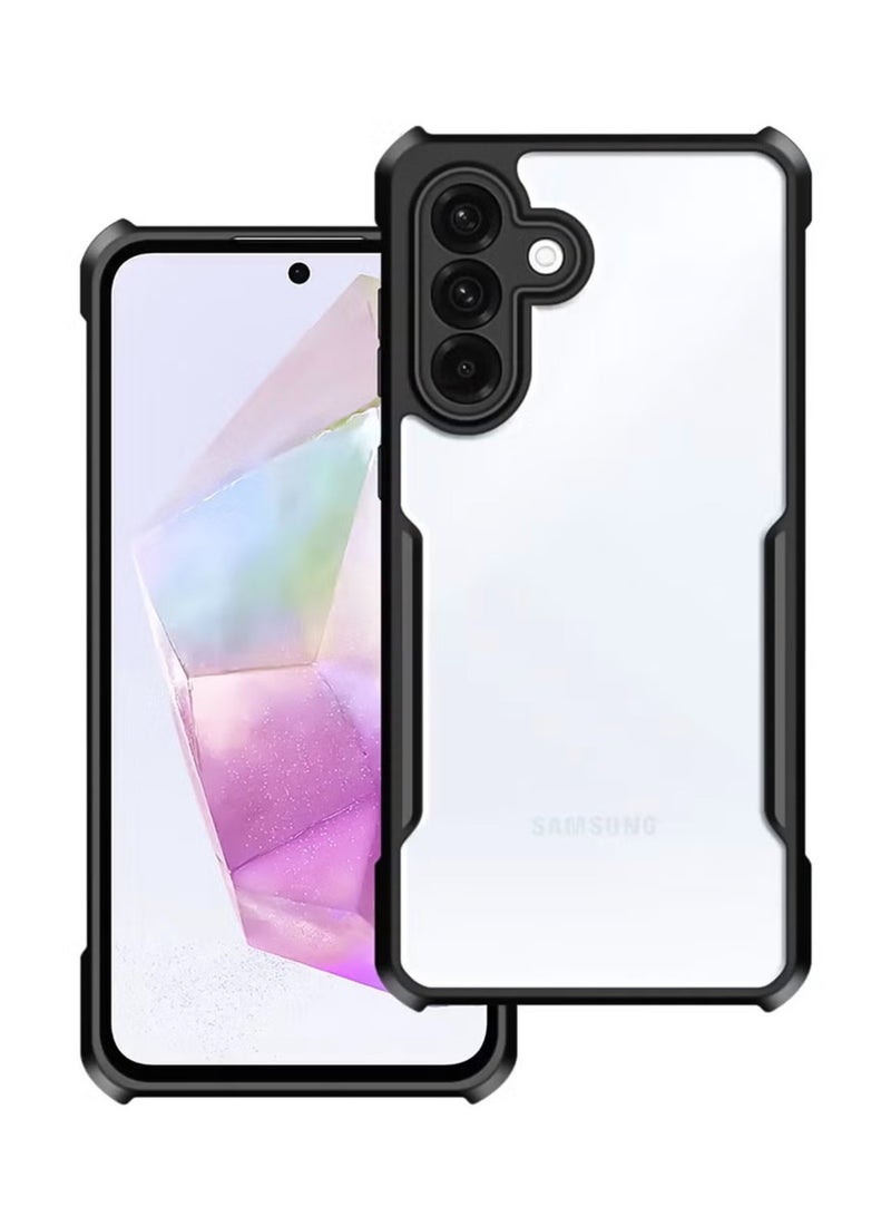 Xundo Clear Case for Samsung Galaxy A36 | Premium Rugged | Durable Shock-absorbing Frame | Black Border | Thermoplastic Polyurethane | Airbag Anti-drop Protection - Clear - Image 1