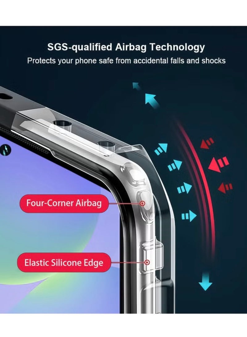 Xundo Clear Case for Samsung Galaxy A36 | Premium Rugged | Durable Shock-absorbing Frame | Black Border | Thermoplastic Polyurethane | Airbag Anti-drop Protection - Clear - Image 3