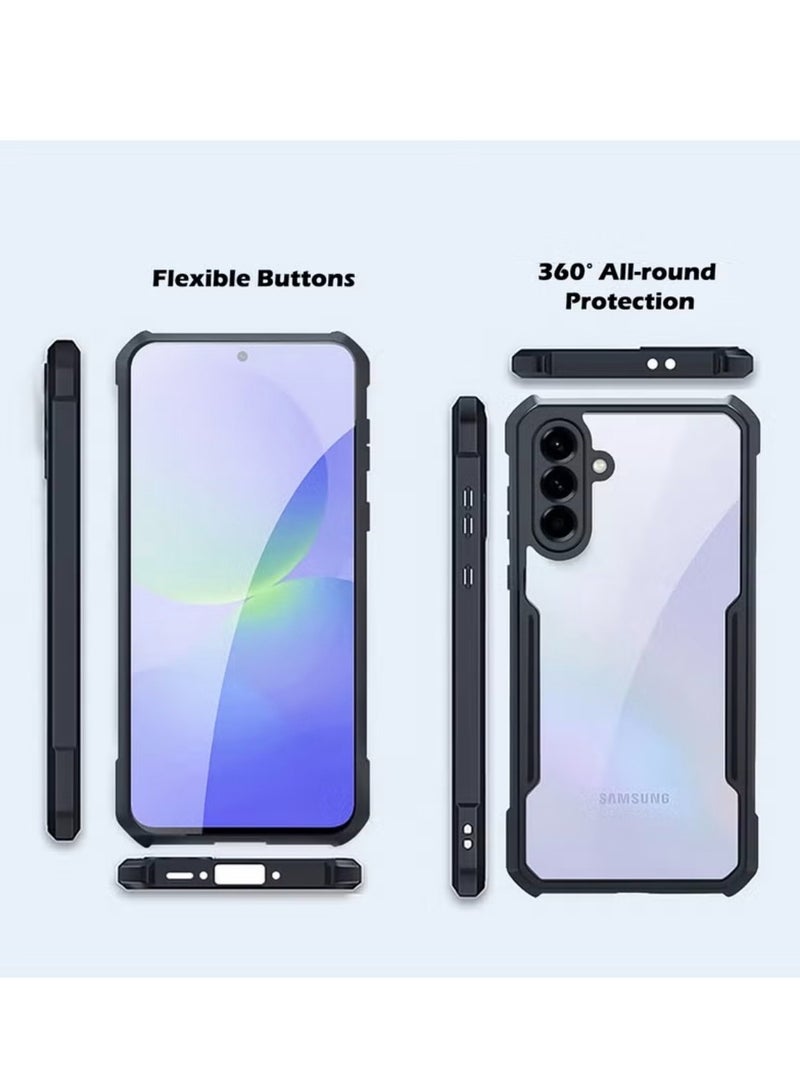 Xundo Clear Case for Samsung Galaxy A36 | Premium Rugged | Durable Shock-absorbing Frame | Black Border | Thermoplastic Polyurethane | Airbag Anti-drop Protection - Clear - Image 2