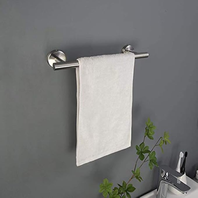 حامل مناشف فردي من الفولاذ المقاوم للصدأ للحمام والمطبخ وحامل مناشف اليد وشماعة مناشف الأطباق وقضيب مناشف مقاوم للماء مثبت على الحائط مقاس 12 بوصة - Image 2
