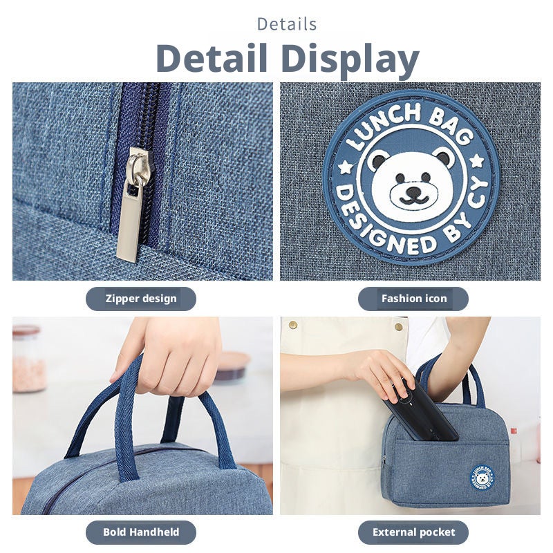 Insulated Lunch Bag Oxford Cloth Thermal Cooler Bag for Work - Image 4