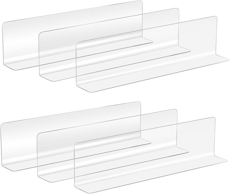 20pcs Clear Acrylic Shelf Dividers for Kitchen Cabinets - Image 1