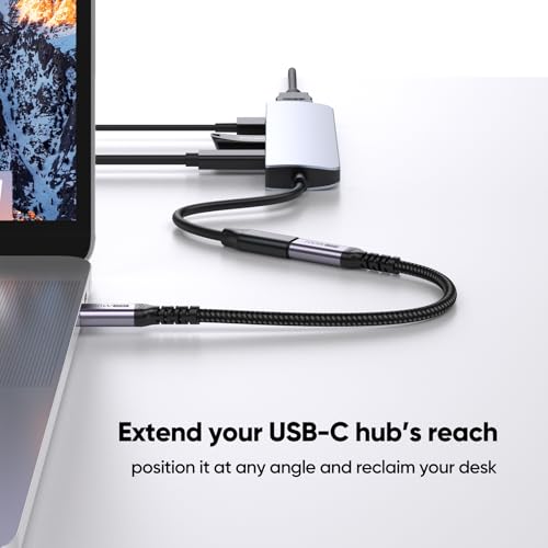DteeDck USB C Extension Cable 6 inch Short, Full-Function Extender USB 3.2 Gen 2 Type C Male to Female Cord 100W Fast Charge 10Gbps Transfer 4K@60Hz Video for Monitor Laptop Tablet Mobile Phone -0.5Ft - Image 5