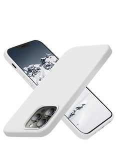 Compatible with iPhone 13 Pro Max (6.7 Inch) Case, Liquid Silicone Case, Full Body Protective Cover, Shockproof, Slim Phone Case, Anti-Scratch Soft Microfiber Lining - White