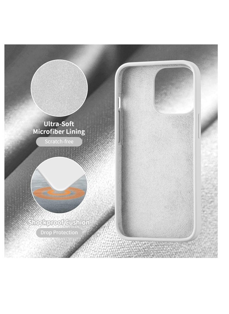 Generic - Compatible with iPhone 13 Pro Max (6.7 Inch) Case, Liquid Silicone Case, Full Body Protective Cover, Shockproof, Slim Phone Case, Anti-Scratch Soft Microfiber Lining - White - Image 1