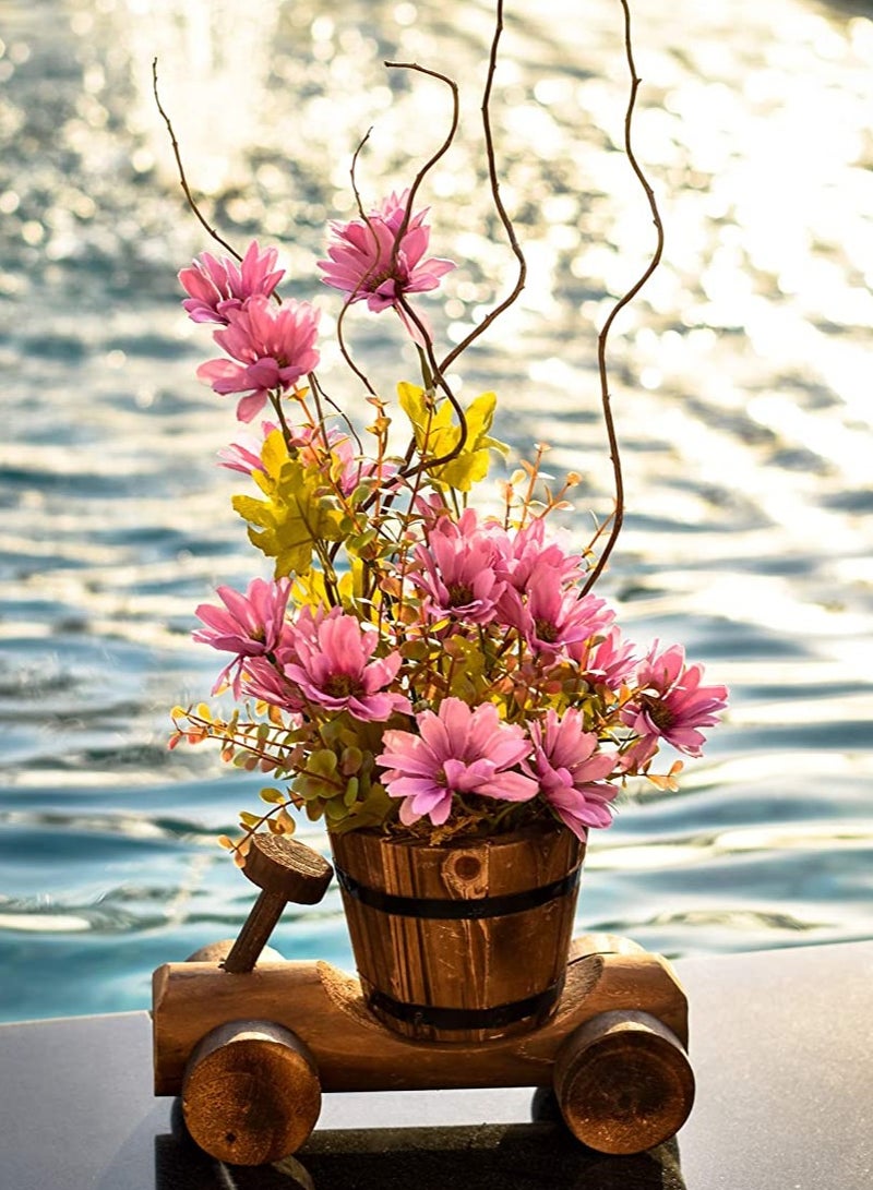 FFD Wooden Flower Pot Holder - Mini Decorative Bonsai Container for Indoor & Outdoor Garden, Balcony, and Home Decor - Image 1