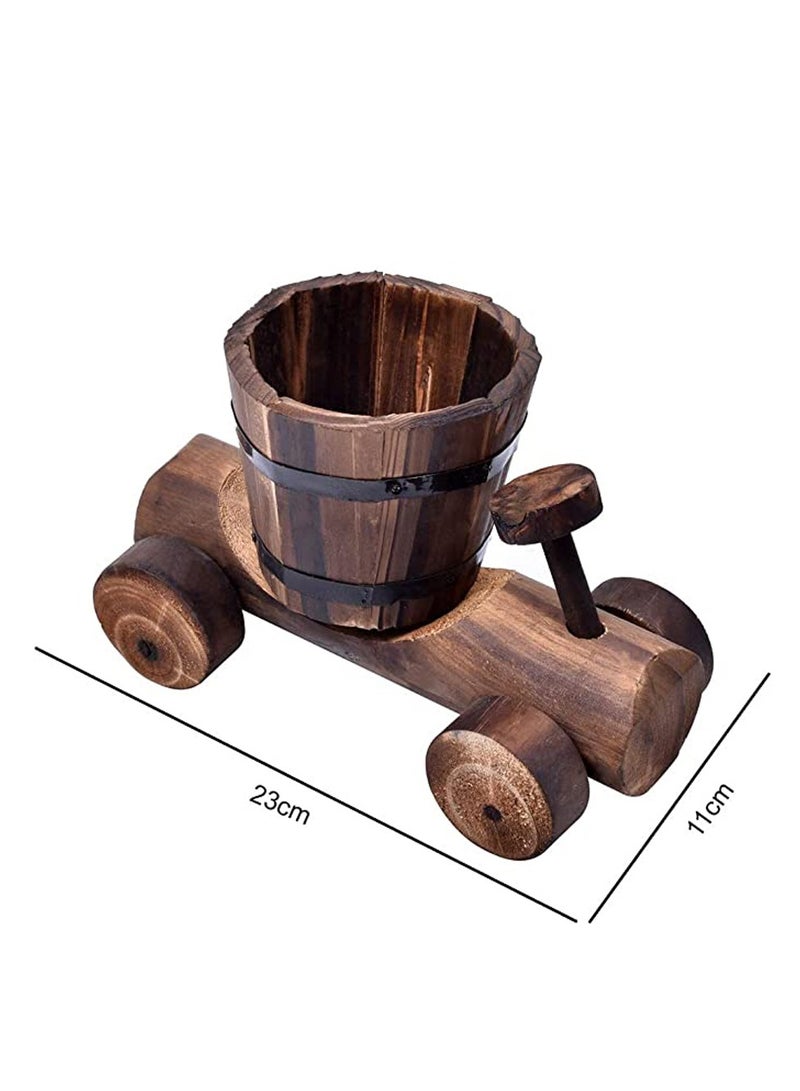 FFD Wooden Flower Pot Holder - Mini Decorative Bonsai Container for Indoor & Outdoor Garden, Balcony, and Home Decor - Image 2