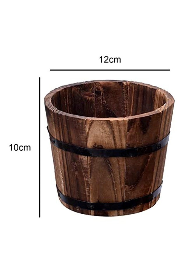 FFD Wooden Flower Pot Holder - Mini Decorative Bonsai Container for Indoor & Outdoor Garden, Balcony, and Home Decor - Image 3