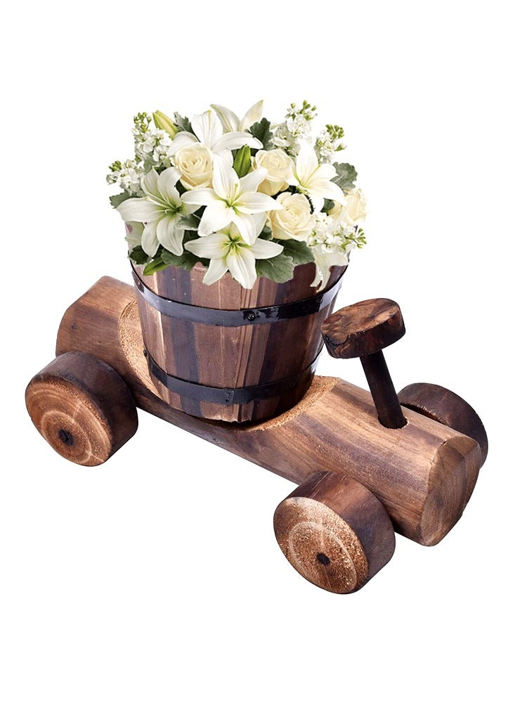 FFD Wooden Flower Pot Holder - Mini Decorative Bonsai Container for Indoor & Outdoor Garden, Balcony, and Home Decor - Image 4