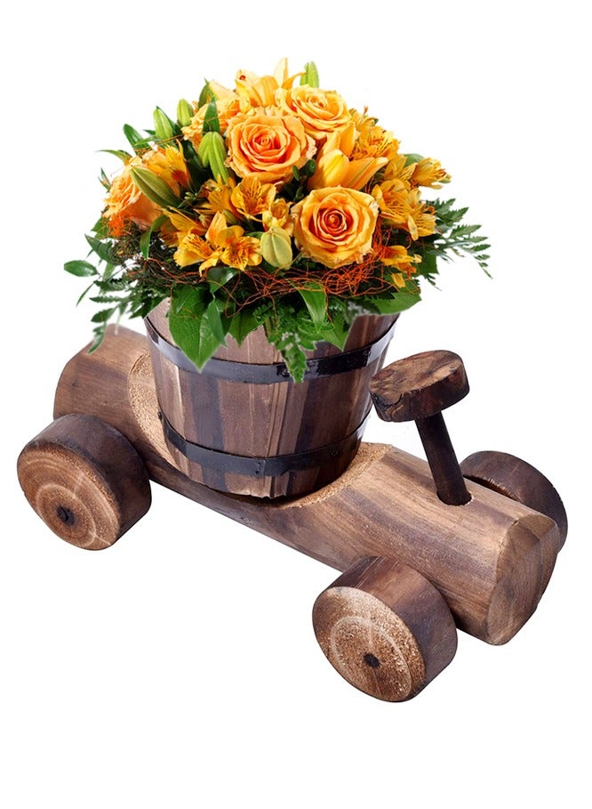 FFD Wooden Flower Pot Holder - Mini Decorative Bonsai Container for Indoor & Outdoor Garden, Balcony, and Home Decor - Image 5