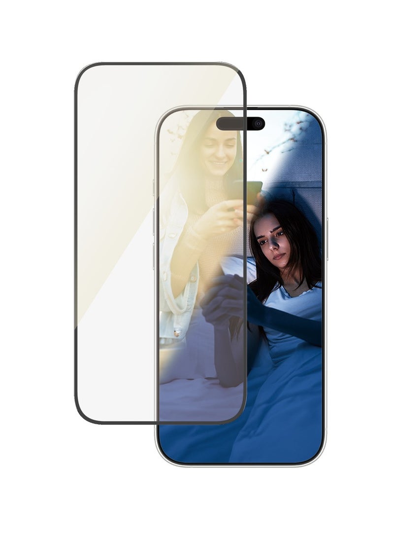 PanzerGlass® Eyecare Screen Protector for Apple iPhone 16 Pro Anti-Reflective, Anti-Blue Light, Tempered Glass, High Scratch Resistance, Impact Resistance - with mounting aid for easy installation - Image 2