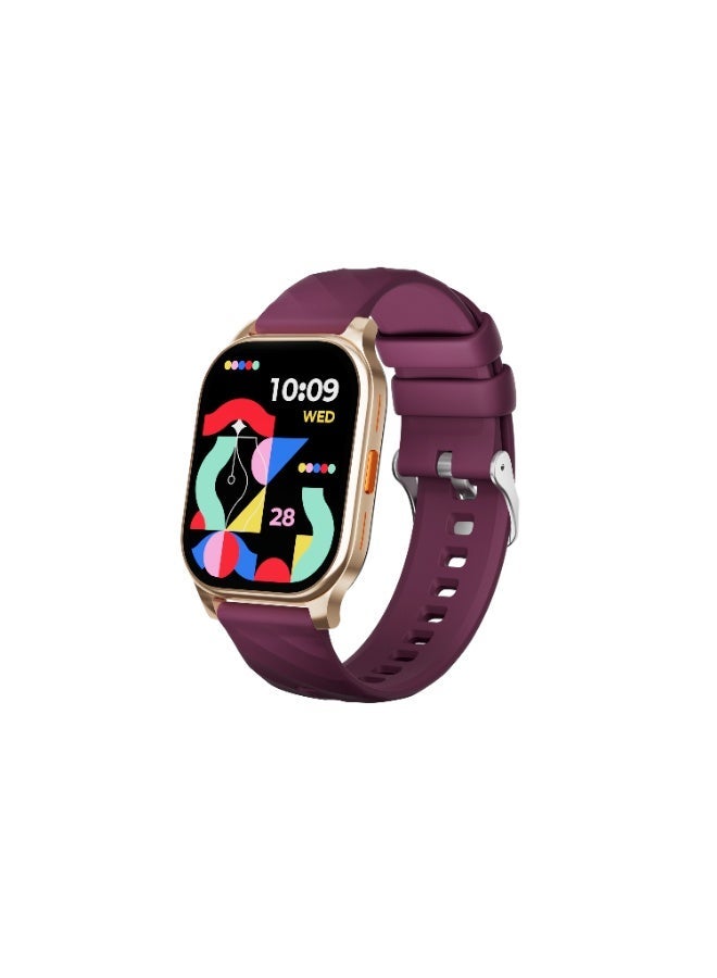 AROAQ SW01 Smartwatch – 2.04” AMOLED, Heart Rate & SpO2 Monitoring, Bluetooth Calling, Multi-Sport Tracker, Wireless Charging, IP67 Waterproof - Purple - Image 1