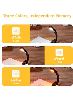 Excefore Lightweight Rechargeable 9 LED Amber Book Light, Portable Rechargeable Reading Lamp for Kindle, for Kindle, Travel,and Study,Bookmark Light with 3 Colors & Stepless Dimming  - Image 4