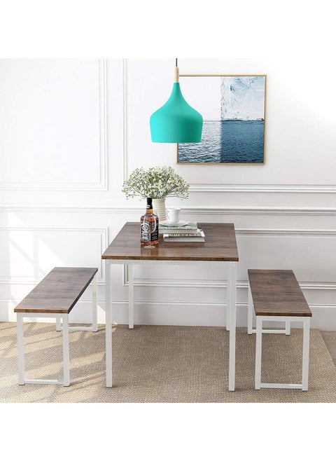 Modern dining table with a compact and practical design for small spaces, 120 * 70 cm - white * brown from Masa Furniture