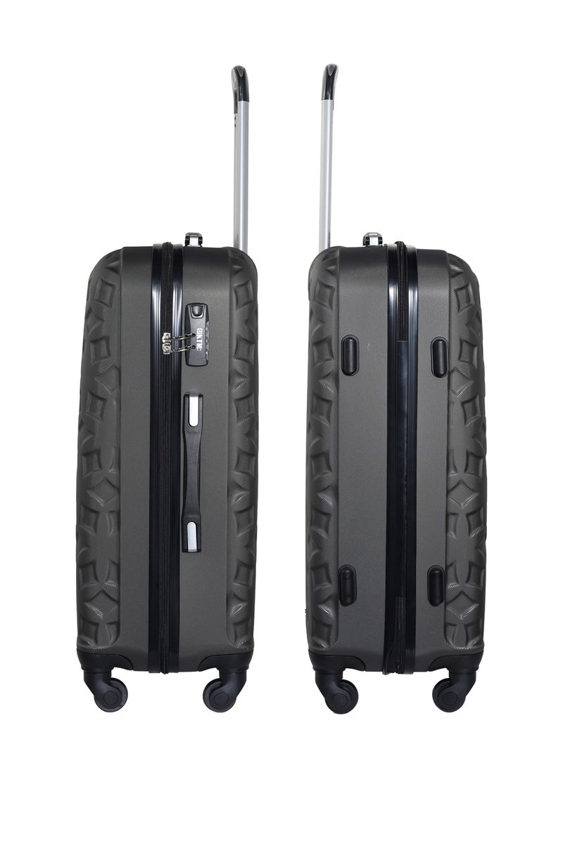 KTMC ABS Luggage 24 inches Checked Suitcases, KTMC-9191 Dark Grey - Image 3