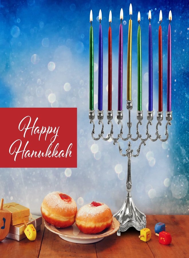 Ner Mitzvah Dripless Chanukah Candles Standard Size, Metallic Multicolored Hanukkah Candles Fits Most Menorahs, Premium Quality Wax for All 8 Nights of Hanukkah - Count 45 - Image 4