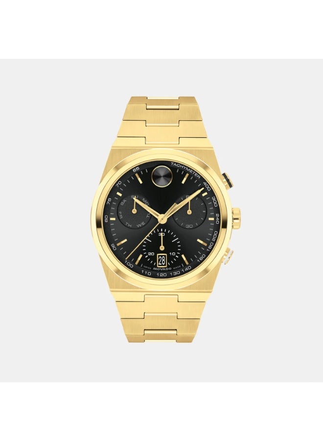 Movado Bold Quest Men Quartz Black Dial Chronograph Stainless Steel Watch 3601198 - Image 1