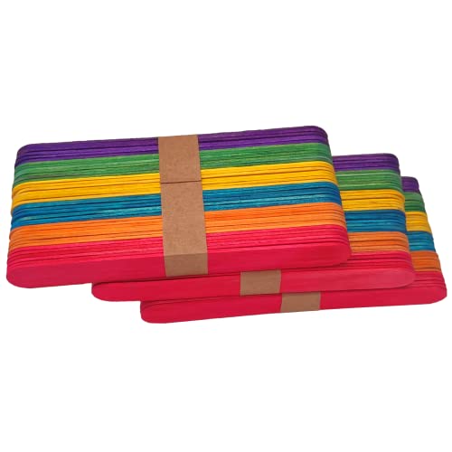 WISYOK 120 Pcs 6” Colored Jumbo Wooden Craft Sticks - Rainbow Wooden Popsicle Sticks for Creative Designs or Kids Education, Home Art Projects - Image 5