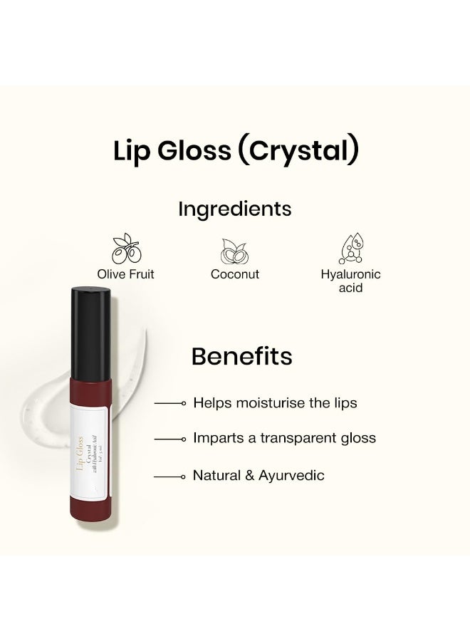 Sadhev Ayurvedic Crystal Lip Gloss With Hyaluronic Acid & Almond | Natural Glossy Shine | Hydrates, Plumps & Nourishes Lips (5 ml) - Image 2