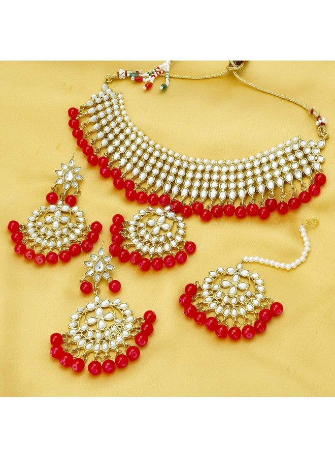 Sukkhi طقم قلادة تشوكر مزينة بالكندنا الذهبي للنساء (N73542_D1) - Image 3