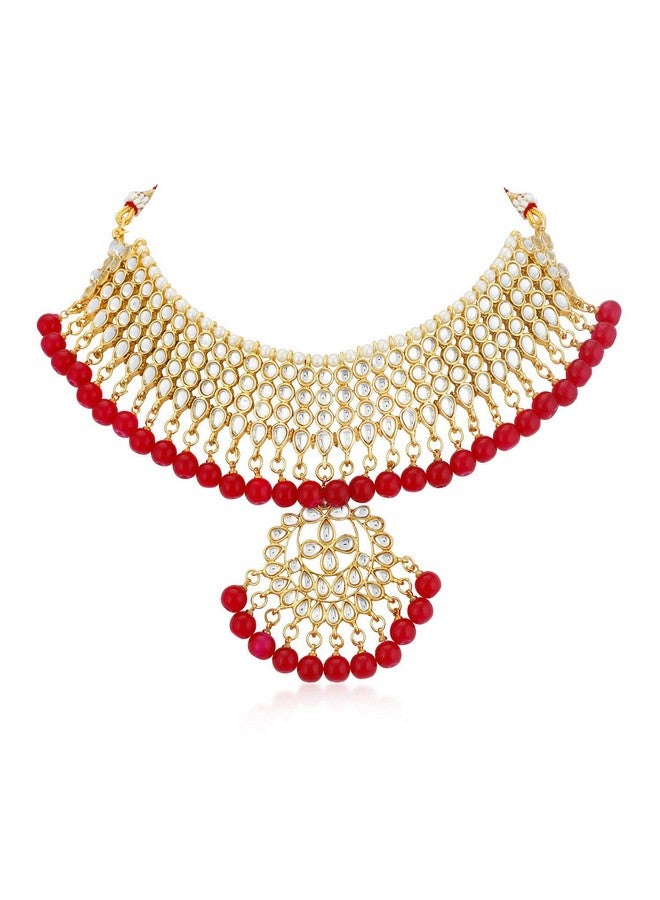 Sukkhi طقم قلادة تشوكر مزينة بالكندنا الذهبي للنساء (N73542_D1) - Image 5