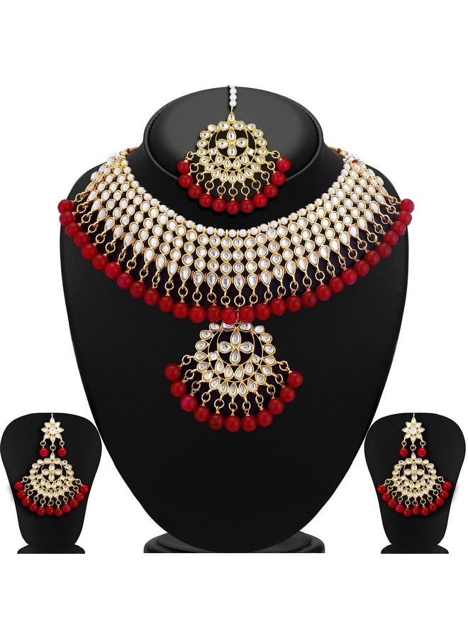 Sukkhi طقم قلادة تشوكر مزينة بالكندنا الذهبي للنساء (N73542_D1) - Image 4