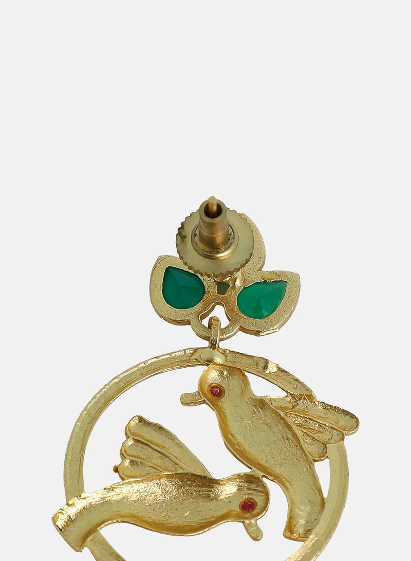 Sohi  Women The Halo-Bird Drop Earrings | Antique Gold Colour | One-Size | Artificial Stone Alloy Material | Push Back Closure | Earrings For Evening & Party Wear for Women | Best Price UAE