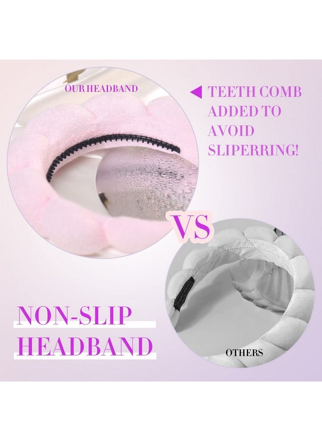 BESTOOL - Estool Spa Headbands For Women Nonslip Spa Headband For Washing Face Makeup Headband With Strong Water Absorption For Makeup Removal Skincare Shower(Pink) - Image 1