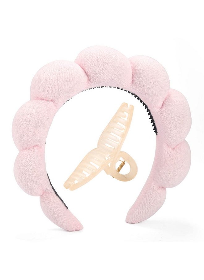 BESTOOL - Estool Spa Headbands For Women Nonslip Spa Headband For Washing Face Makeup Headband With Strong Water Absorption For Makeup Removal Skincare Shower(Pink) - Image 1