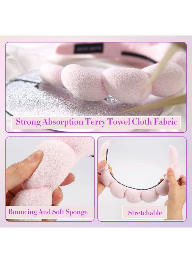 BESTOOL - Estool Spa Headbands For Women Nonslip Spa Headband For Washing Face Makeup Headband With Strong Water Absorption For Makeup Removal Skincare Shower(Pink) - Image 1