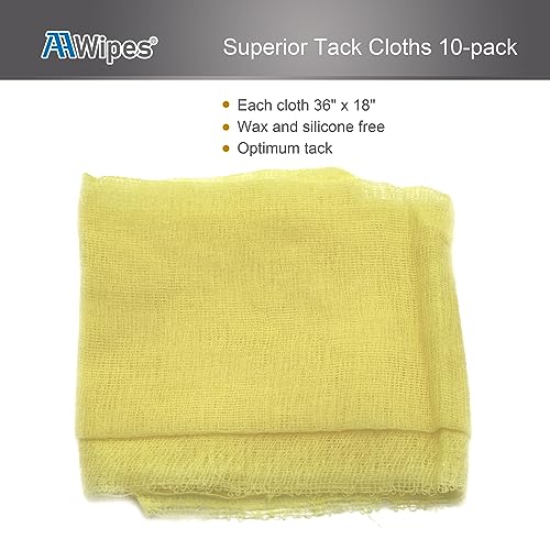 AAwipes Tack Cloths (10-Pack 100% Cotton Rags, Light Yellow, 18" X 36") Professional Grade Remove Dust, Clean Surfaces for Woodworking, Painting, Automotive, Metal, Sanding, Buffing (TC183610Y) - Image 2