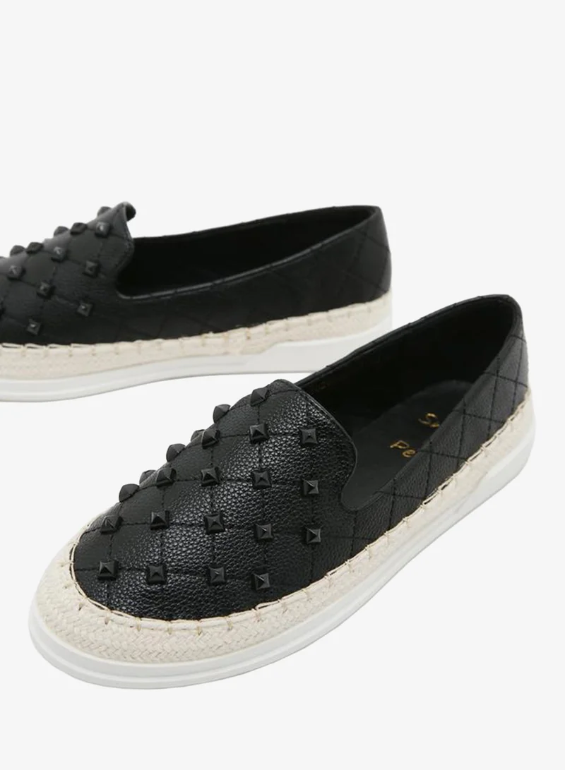 Sneak-a-Peek Sneak-a-Peek Black Studded Espadrilles