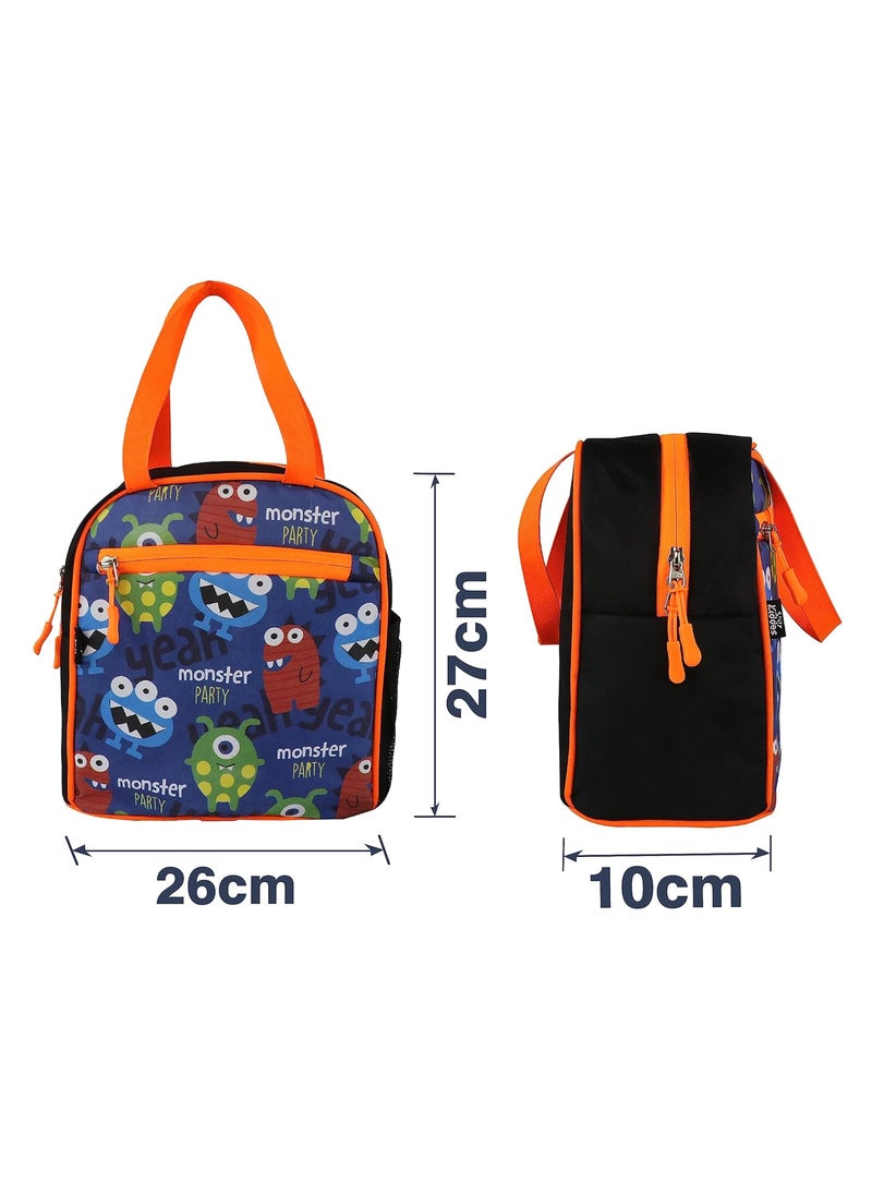 SMILY KIDDOS - Smily Kiddos Joy Lunch Bag- Monster Theme - Blue| one Main Compartment | Best Birthday Return Gifts for Boys & Girls - Image 1