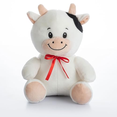 Dimpy Stuff White Plush Cow Soft Toy 25 cm (10") – Super Soft Cuddly Return Gift Boys Girls - Image 1