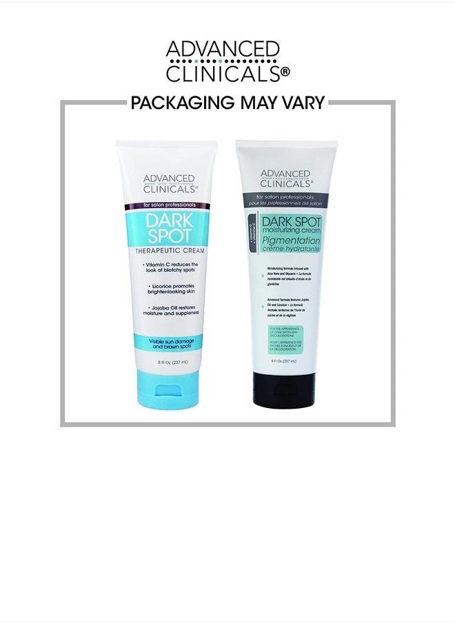 Advanced Clinicals - Dark Spot Vitamin C Cream For Face, Hand, & Body Lotion, Anti Aging Therapeutic Skin Care Moisturizer Lotion Reduces Appearance Of Age Spots, Blotchy Skin, & Wrinkles, (2-Pack) - Image 1